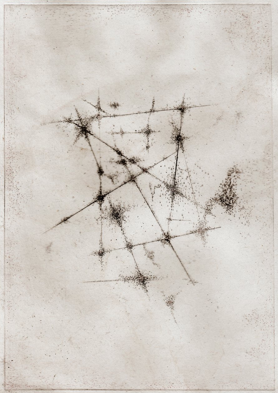 Nebulosa, 2018 (ponta seca sobre papel) de Bella Larsson