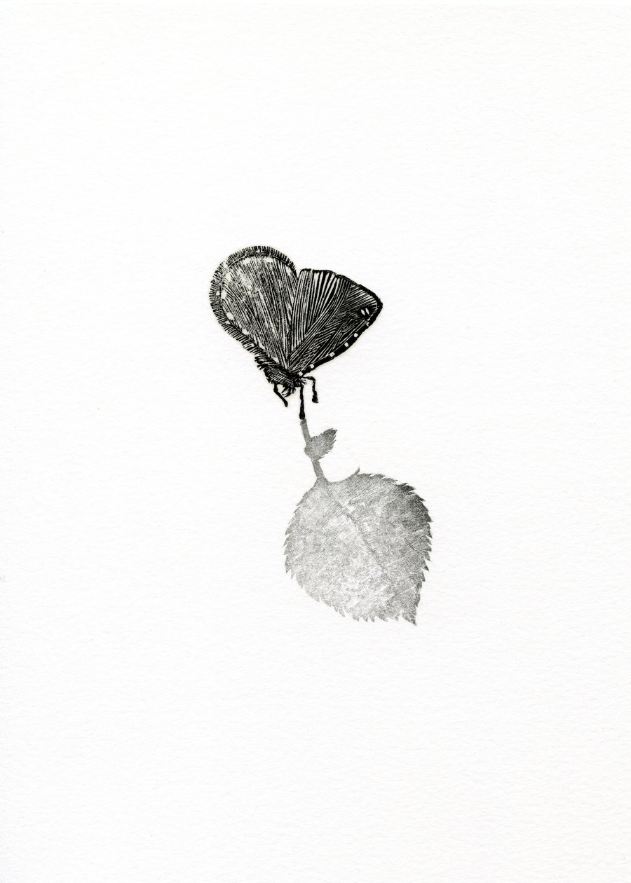 Suspense, 2014 (gravura em madeira sobre papel) de Bella Larsson