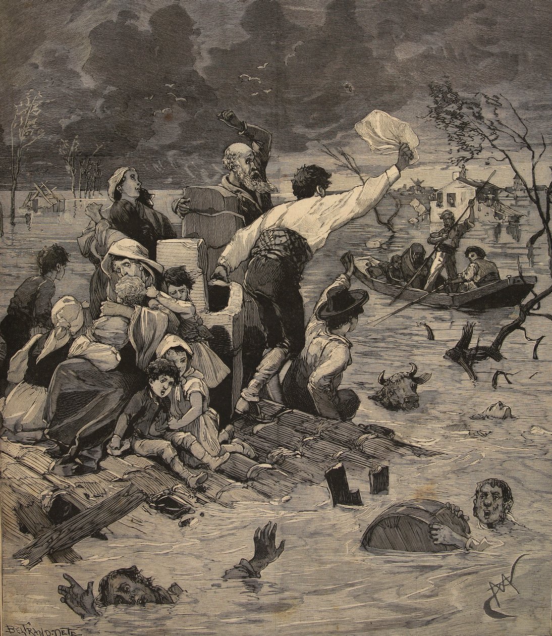 Inundações em Consuegra, Espanha, de &39;The Little Parisian&39;, 27 de setembro de 1891 de Beltrand and Clair Guyot, E. Dete