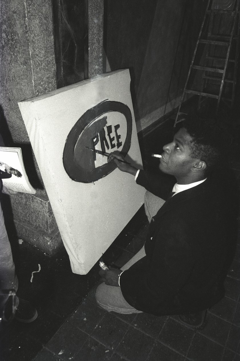 Pintura de Jean-Michael Basquiat "Pree" na Area, Nova Iorque de Ben Buchanan
