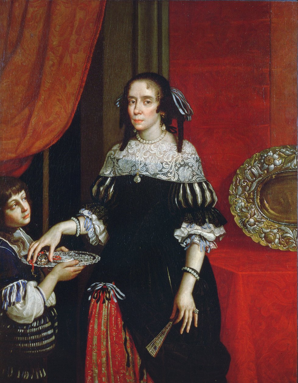 Retrato da condessa Gonzaga de Novellara, 1666 (par de 78357) de Cesare Gennari
