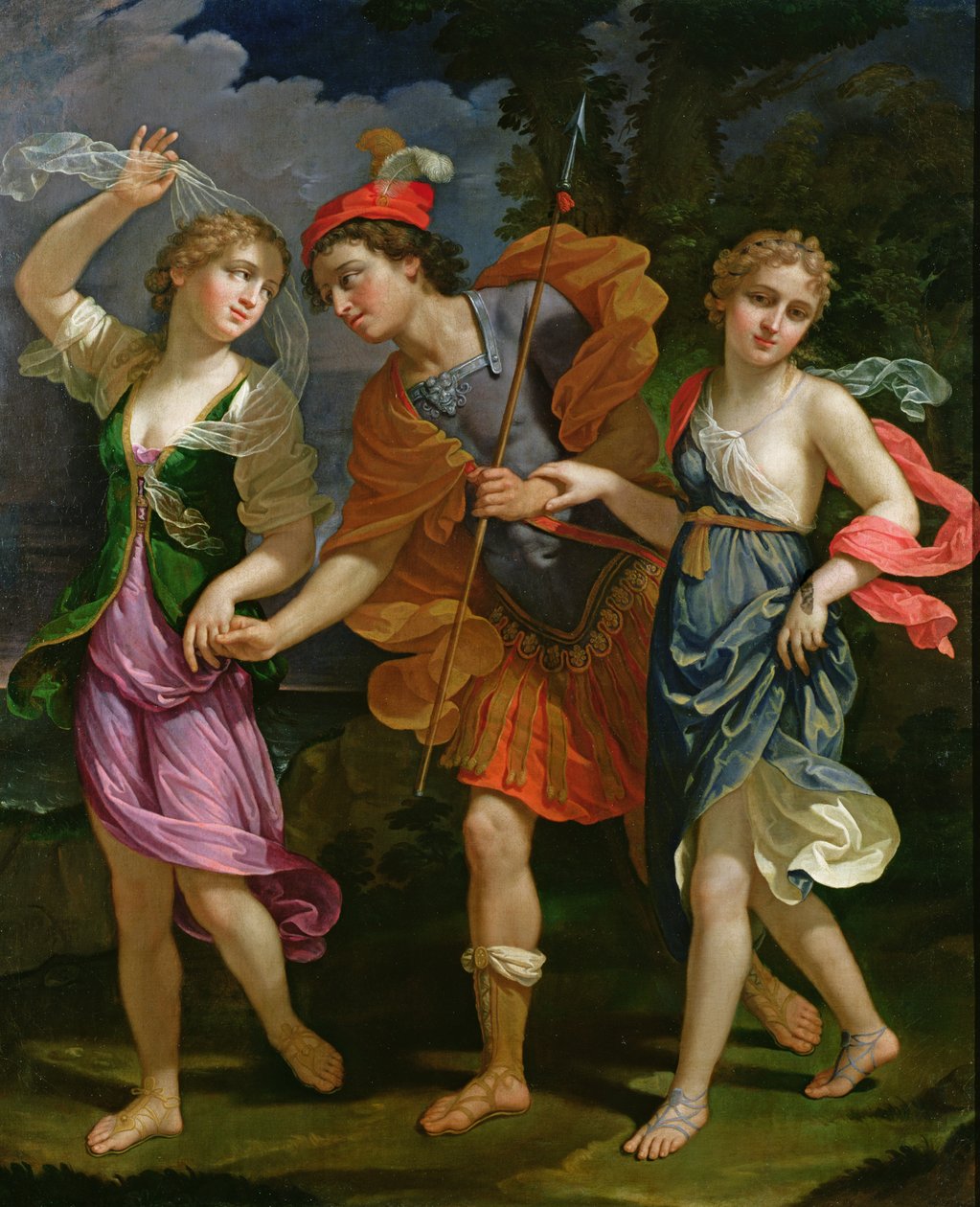 Teseu com Ariadne e Phaedra, as filhas do rei Minos, 1702 de Benedetto the Younger Gennari