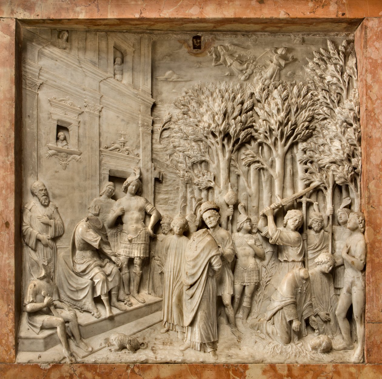 Cripta, Arca dos Santos Marcelino e Pedro Exorcista, Benedetto Briosco 1506-08, A decapitação dos Santos Marcelino e Pedro de Benedetto Briosco