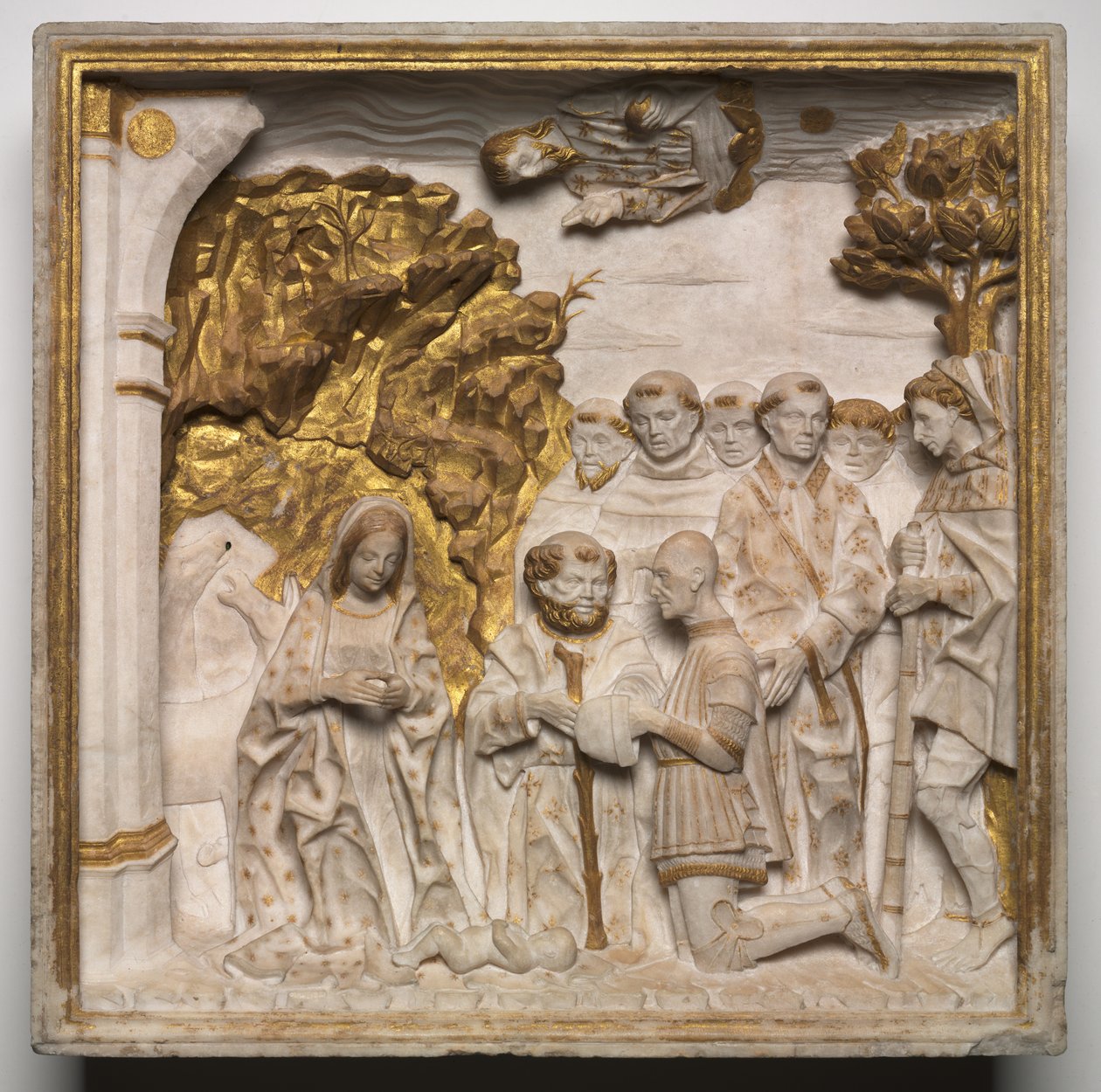 Pier Francesco Visconti, Tribunal de Saliceto, Adorando o Menino Jesus, pouco depois de 1484. de Benedetto Briosco