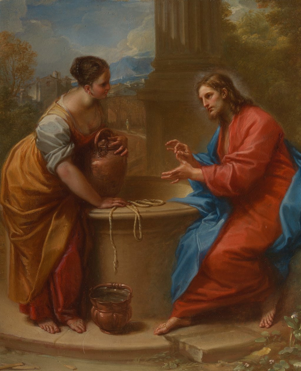 Cristo e a mulher de Samaria, 1715-20. de Benedetto Luti