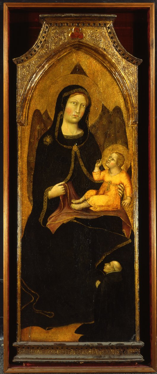 Madonna e Criança com doador, painel do altar-mor da SS. Domenico e Giacomo, Bevagna, 1416 de Benedetto di Bindo