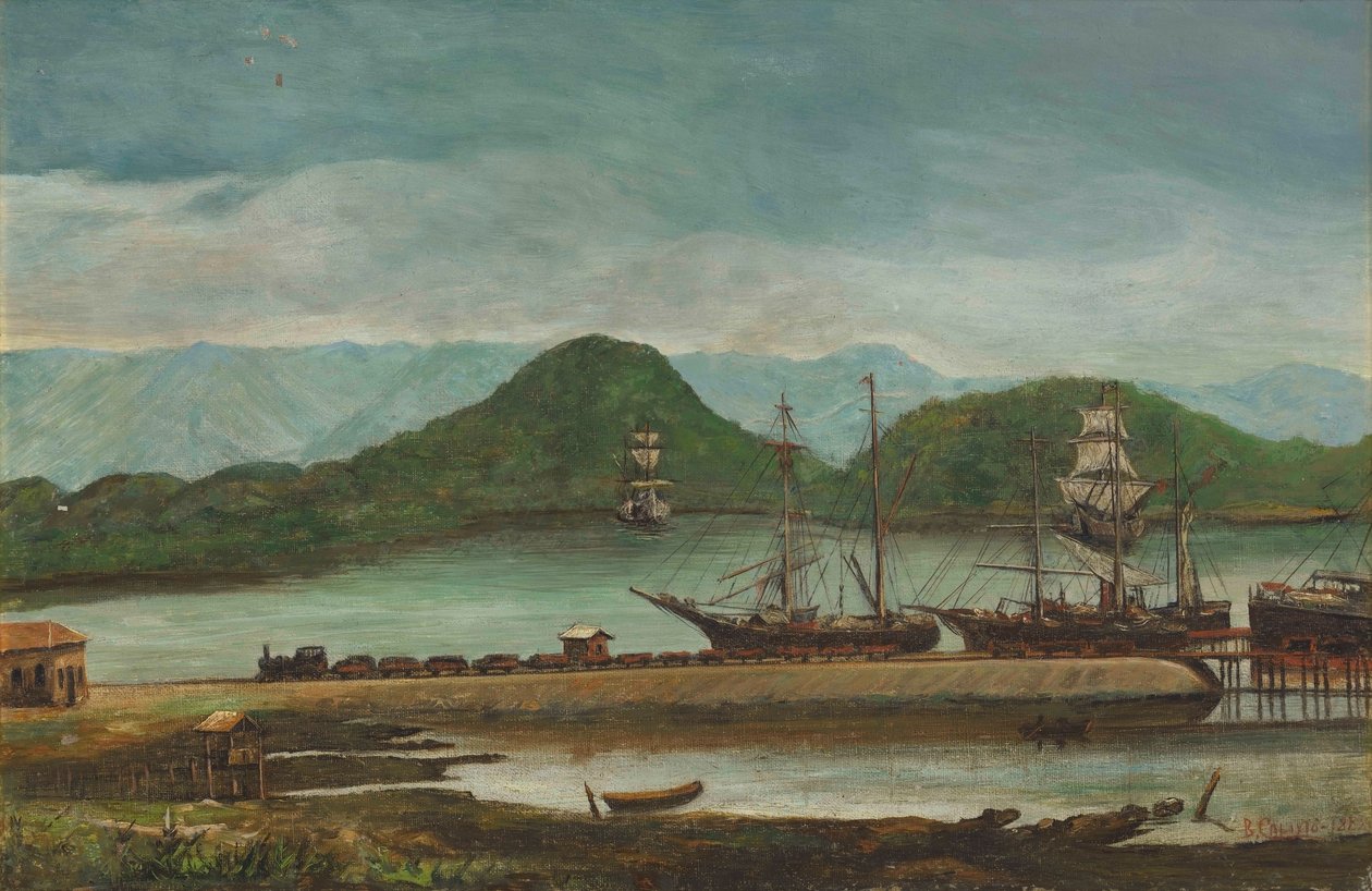 Benedito Calixto - Porto de Santos, SP, 1888 de Benedito Calixto