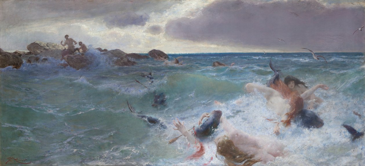 Vingança dos Centauros, c.1890 de Benes Knupfer