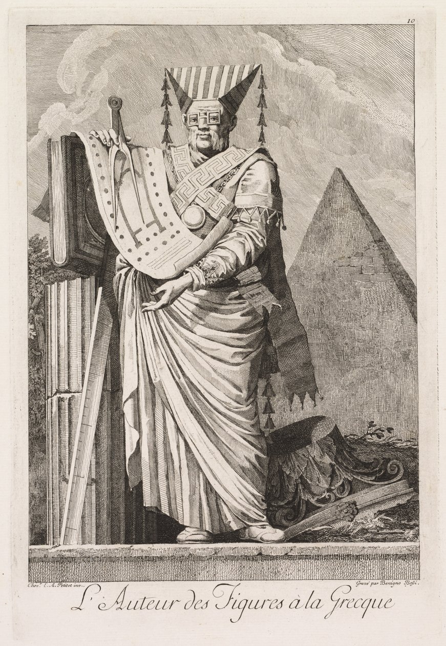 Baile de Máscaras em Grecque: LAuteur des figures à Grecque Plate 10, 1771. de Benigno Bossi