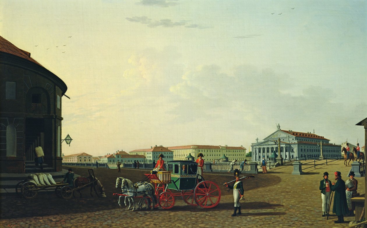 O Teatro Bolshoi em São Petersburgo, 1802 de Benjamin Patersson