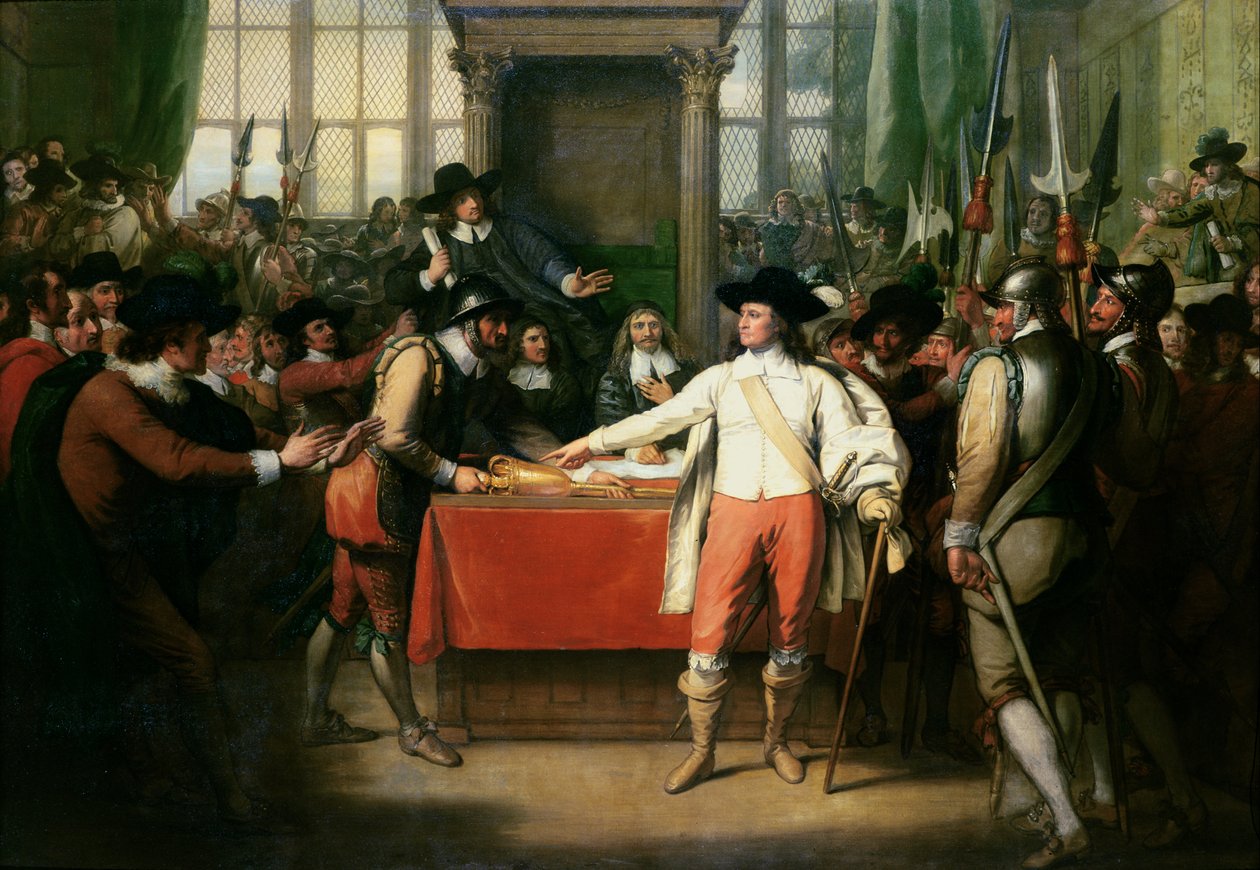 Cromwell Dissolver o Longo Parlamento de Benjamin West