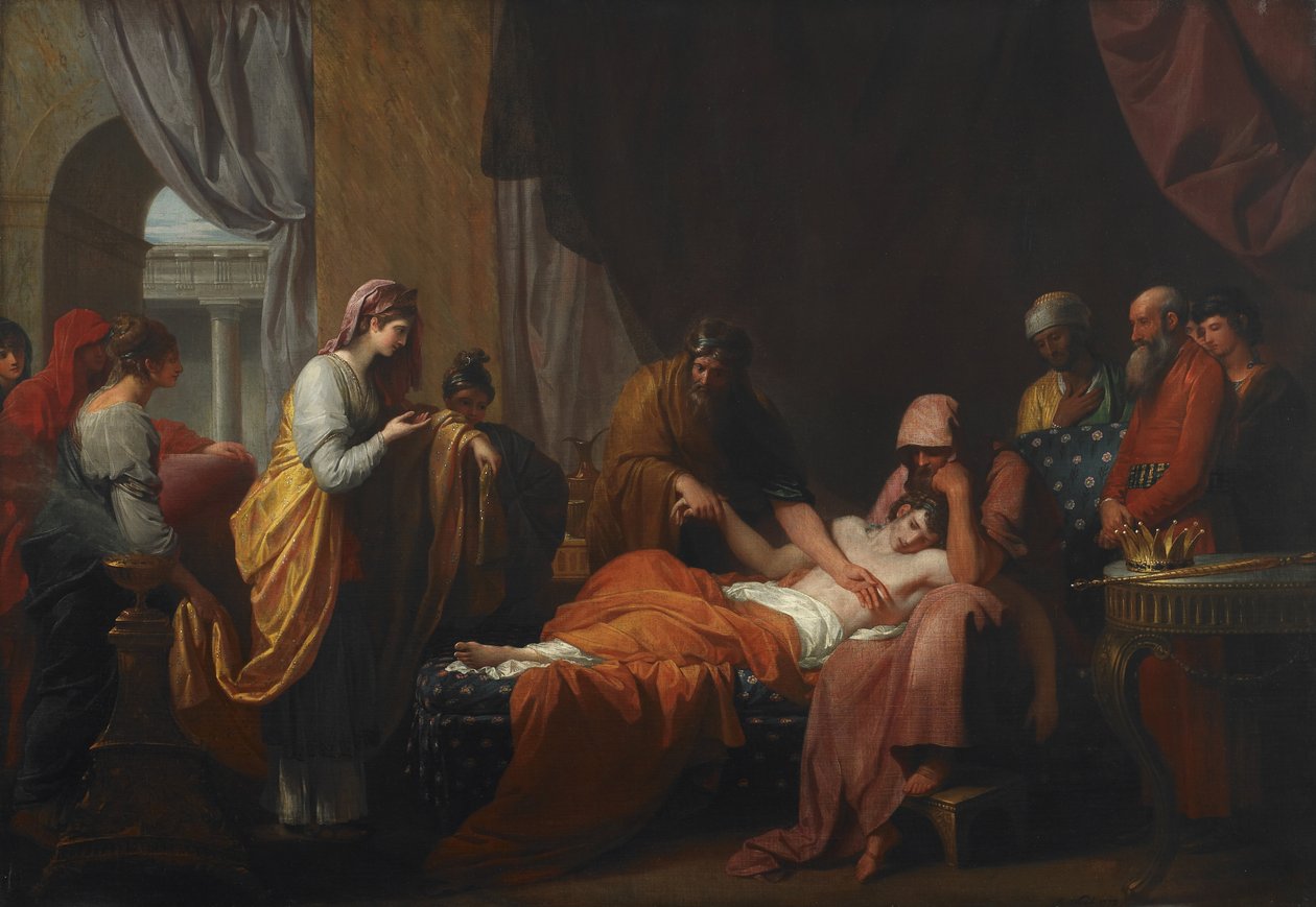 Erasístrato, o médico, descobre o amor de Antíoco por estratonícia de Benjamin West