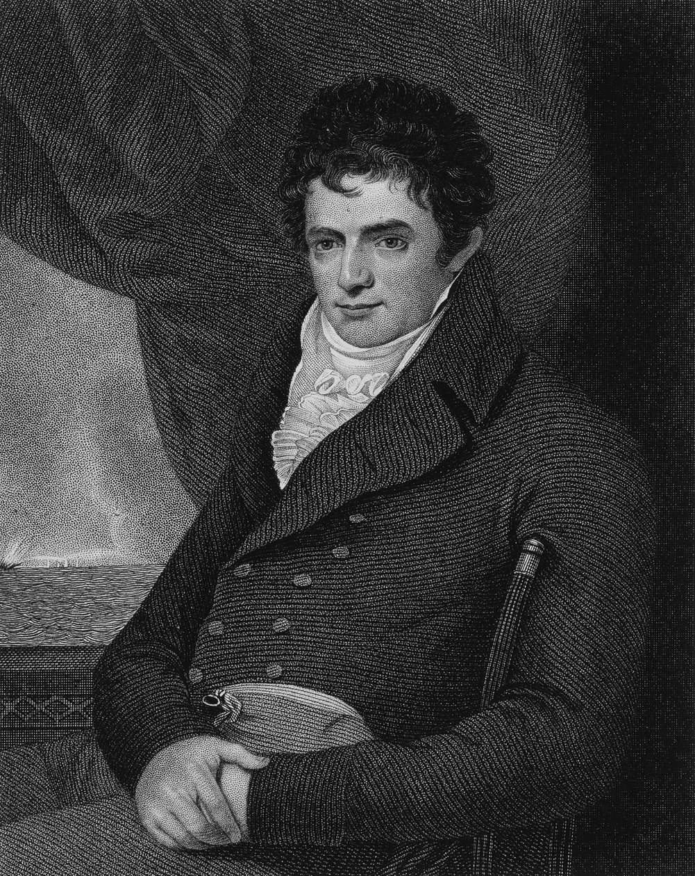 Robert Fulton (1765-1815), gravado por George Parker (fl.1834-d.1868) de Benjamin West