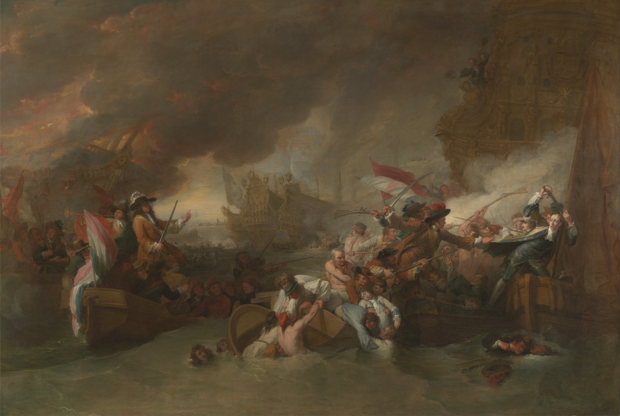 A Batalha de La Hogue de Benjamin West