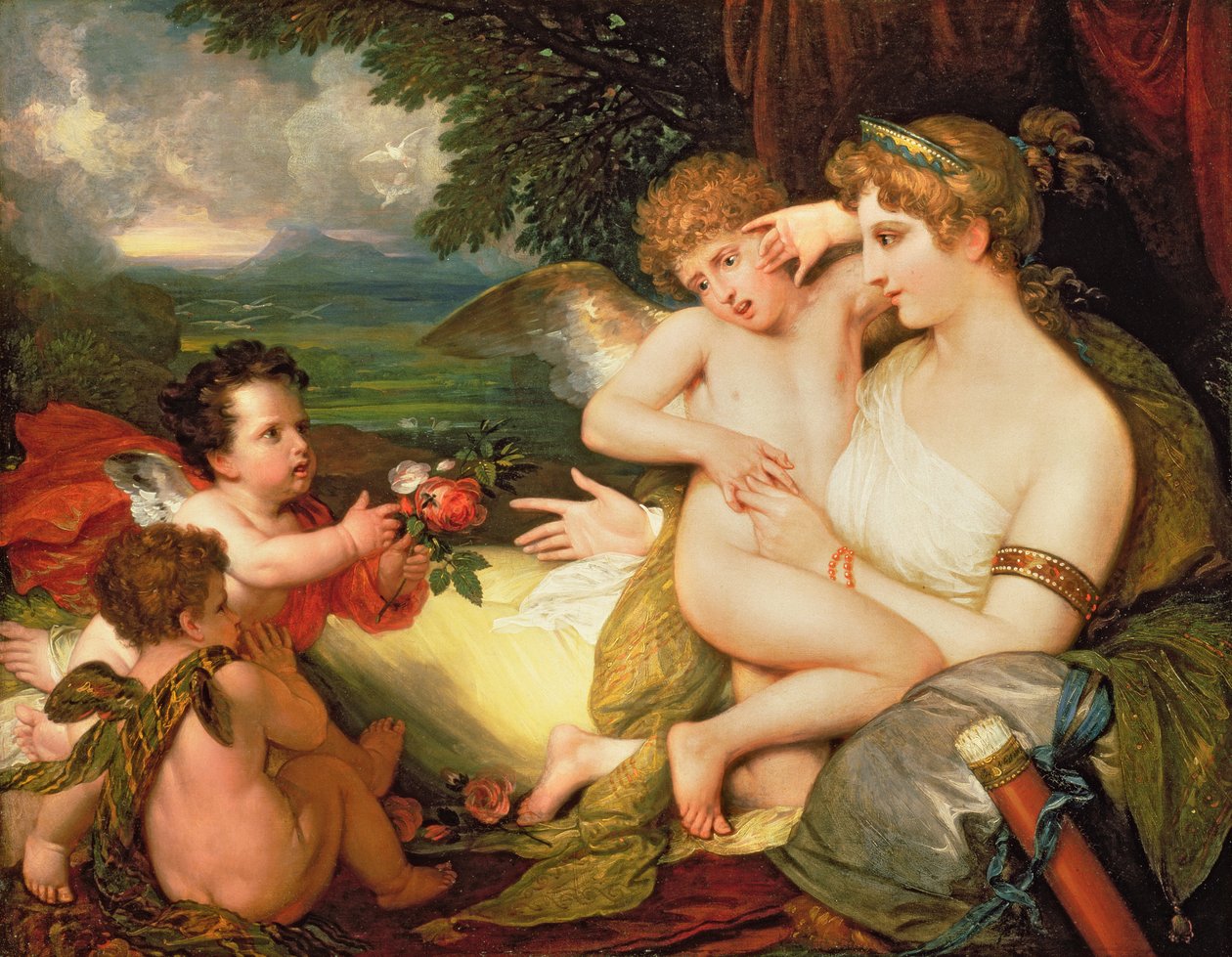 Venus Confortável Cupido Picado por uma Abelha, 1813 de Benjamin West