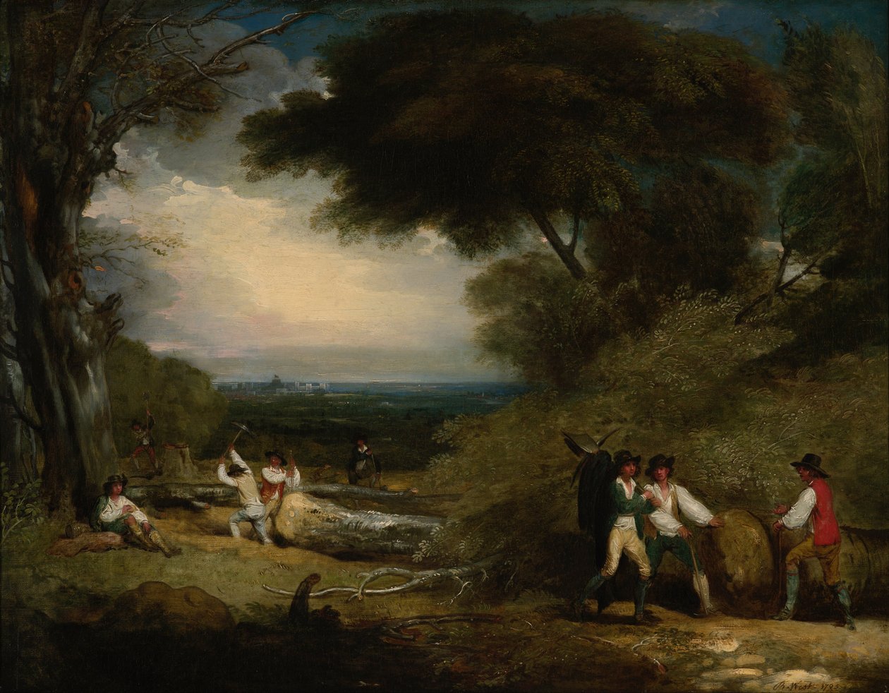 Lenhadores em Windsor Park de Benjamin West