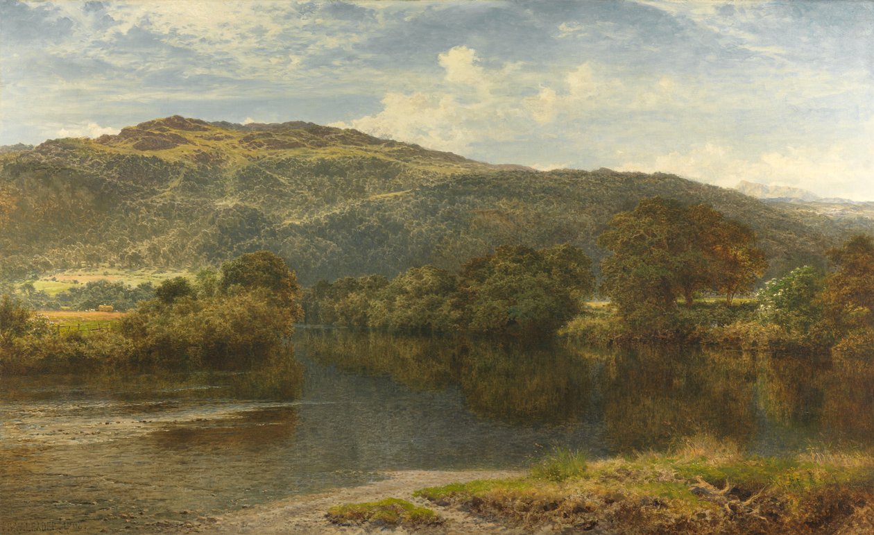 A manhã de um verão, North Wales, 1908 de Benjamin Williams Leader