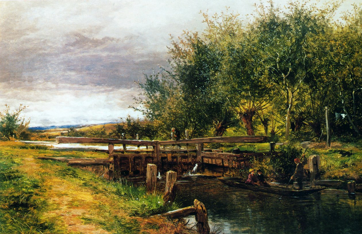 Clive Lock, no Tamisa, 1873 de Benjamin Williams Leader