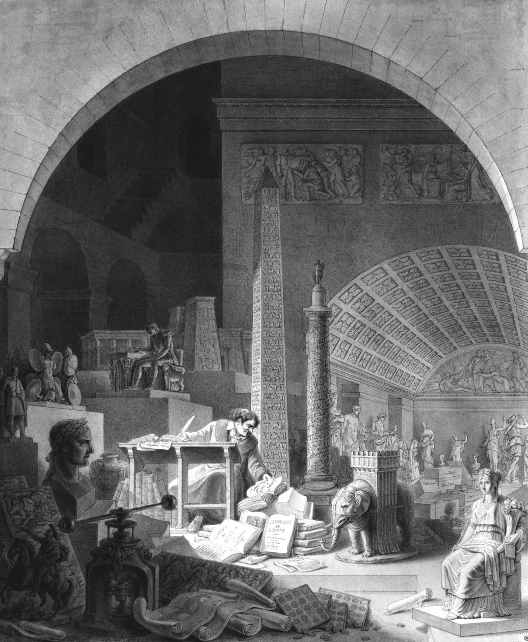Dominique Vivant Denon (1747-1825) catalogando a coleção do Louvre de Benjamin Zix