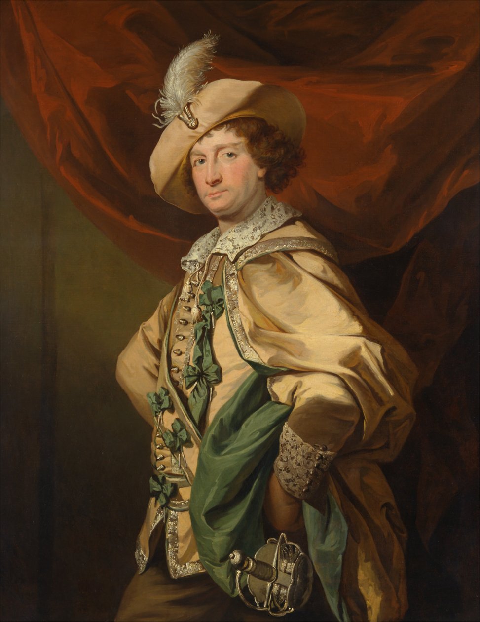 Henry Woodward como Petruchio em Catherine e Petruchio, uma versão de Garrick de de Benjamin van der Gucht