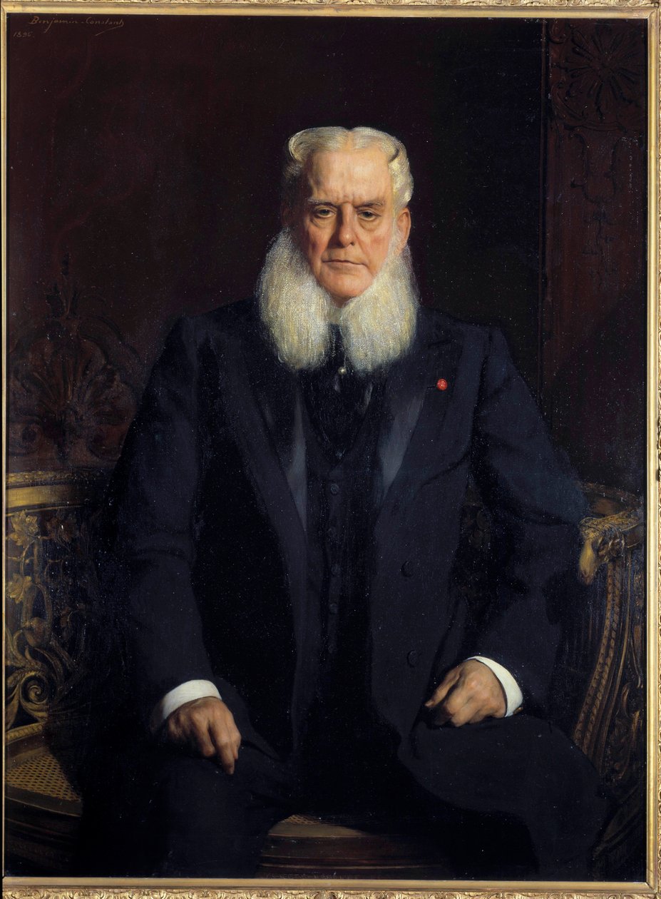 Retrato de Alfred Chauchard (1821-1909), fundador das lojas do Louvre, colecionador, doador dos Musees Nationals. Pintura de Jean Joseph (Jean-Joseph) Constant dit Benjamin Constant (Benjamin-Constant) (1845-1902). 1896 Sol. 1,3x0,96 m Paris, musee d
