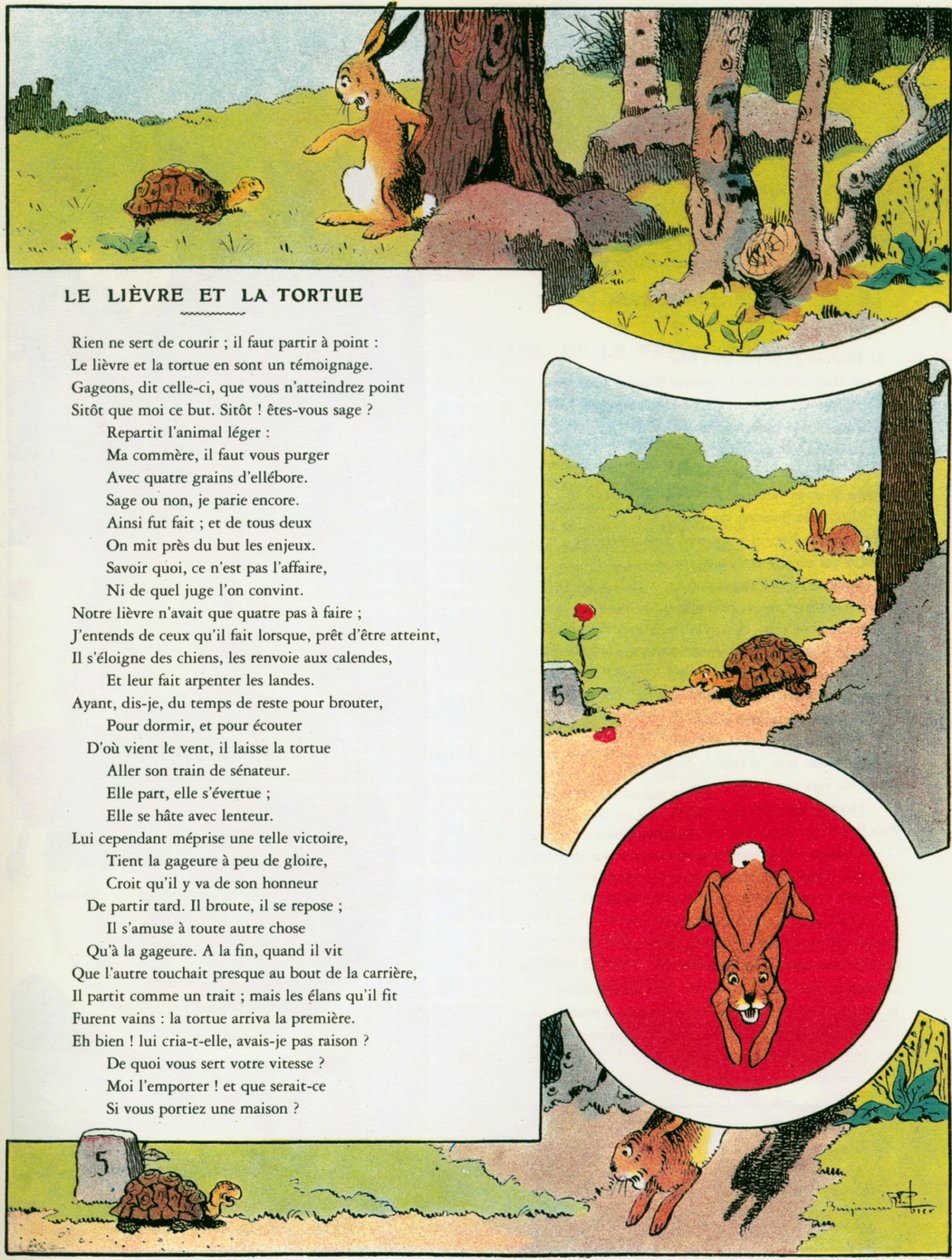 A Lebre e a Tartaruga, ilustração de 
