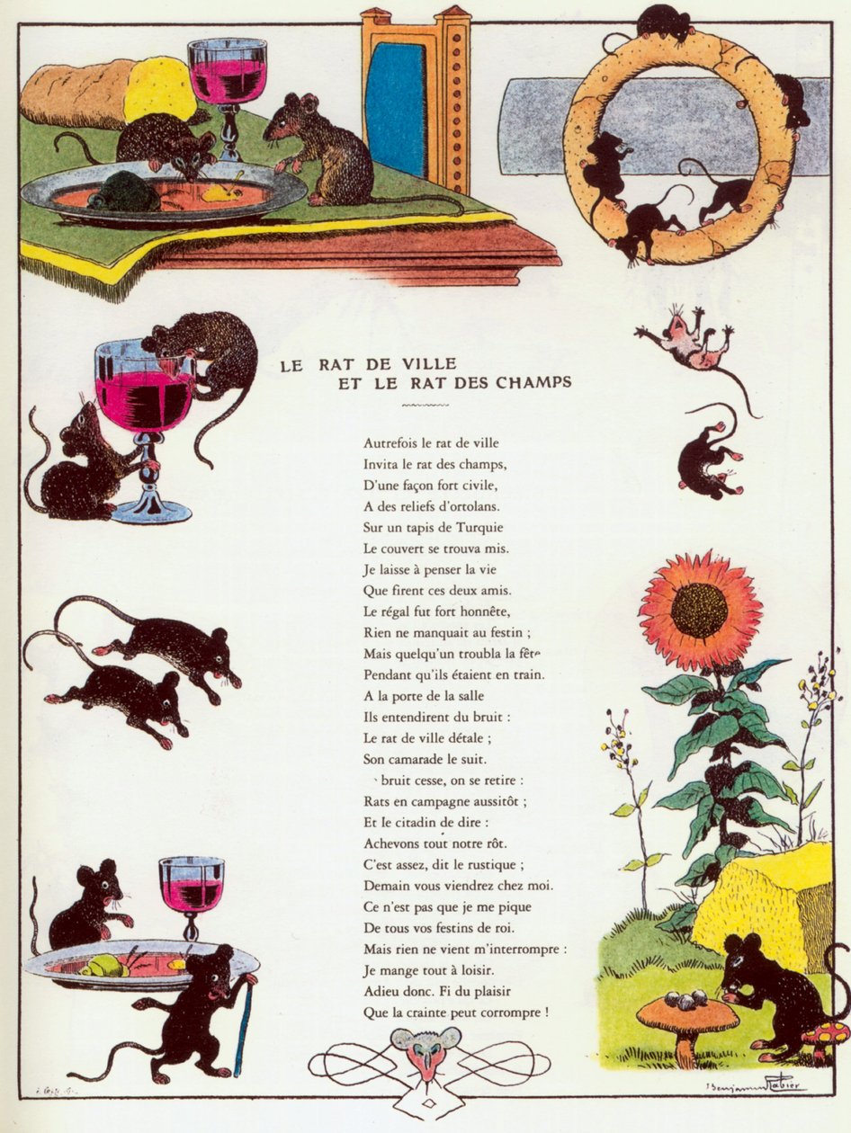 O rato da cidade e o rato do campo, ilustração de 