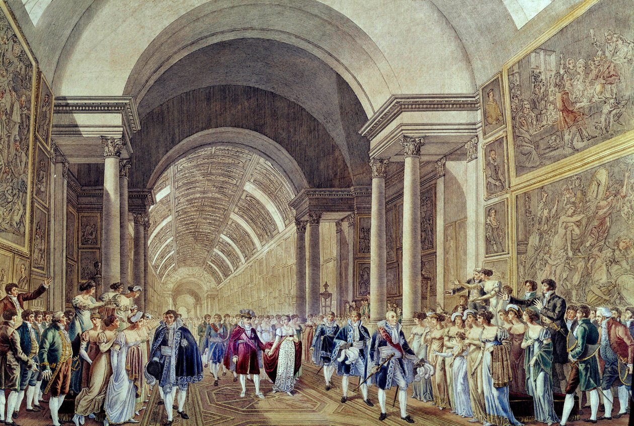O cortejo de Napoleão e Marie Louise através da Grande Galerie du Louvre, 2 de abril de Benjamin (after) Zix