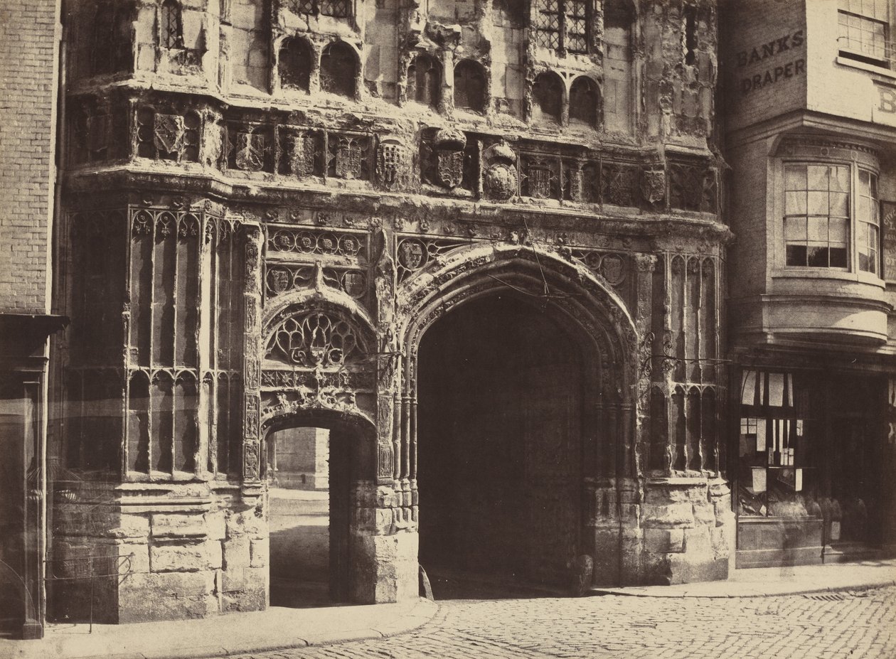 Christchurch Gateway, Canterbury, 1854, impresso em 1857 (fotografia) de Benjamin Brecknell Turner