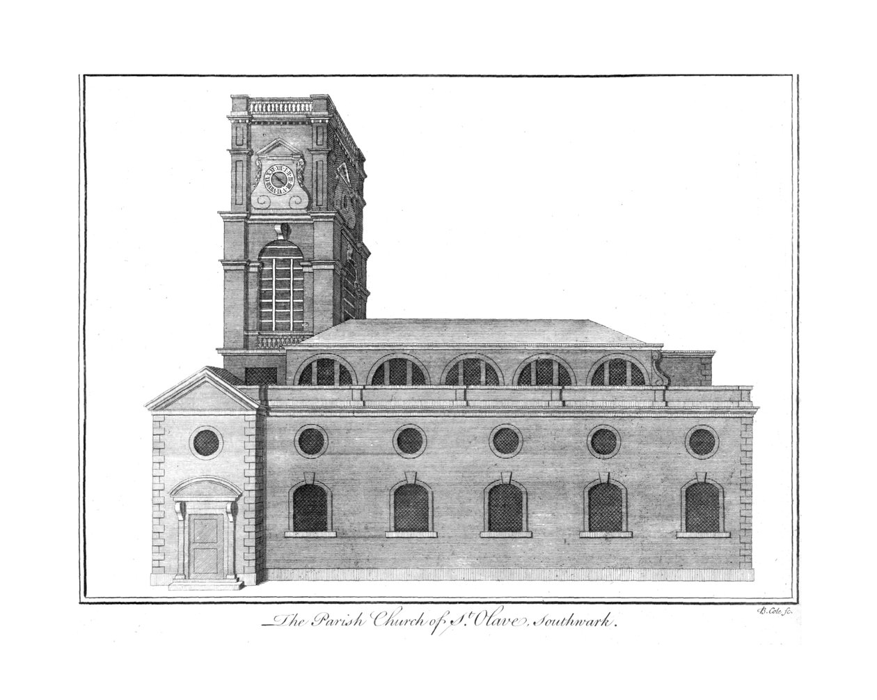 A igreja paroquial de St.Olave. Southwark., C1756 de Benjamin Cole