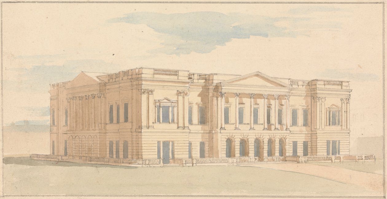 York House, Londres: Perspectiva da Frente Oeste de Benjamin Dean Wyatt