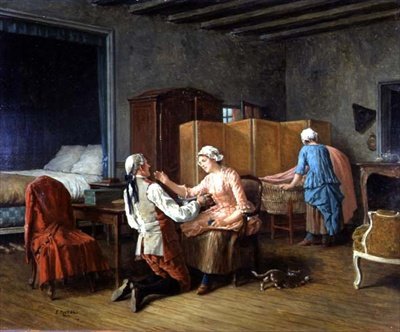 Lã de enrolar (óleo sobre painel) de Benjamin Eugene Fichel