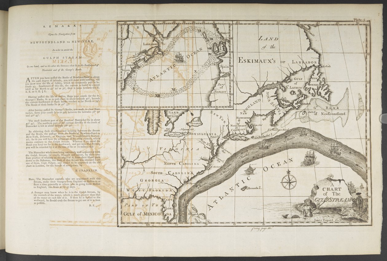 A Chart of the Gulf Stream, em 