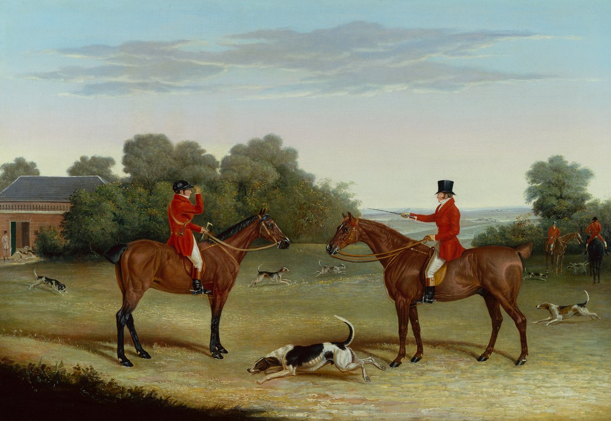 O mestre com cães fora dos canis (óleo sobre tela) de Benjamin Herring