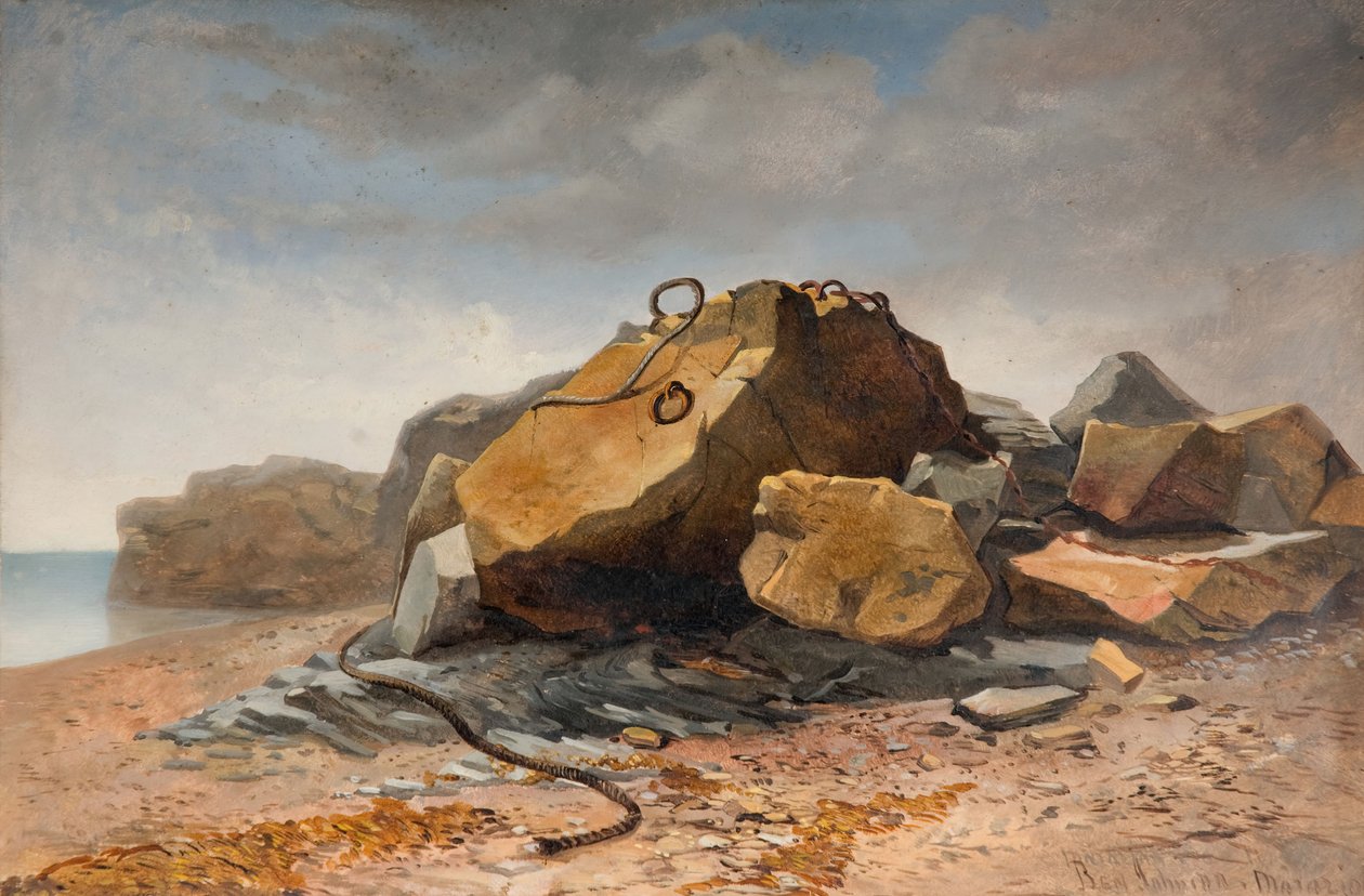 Cena de praia, Marazion, Cornualha, 1860. de Benjamin Johnson