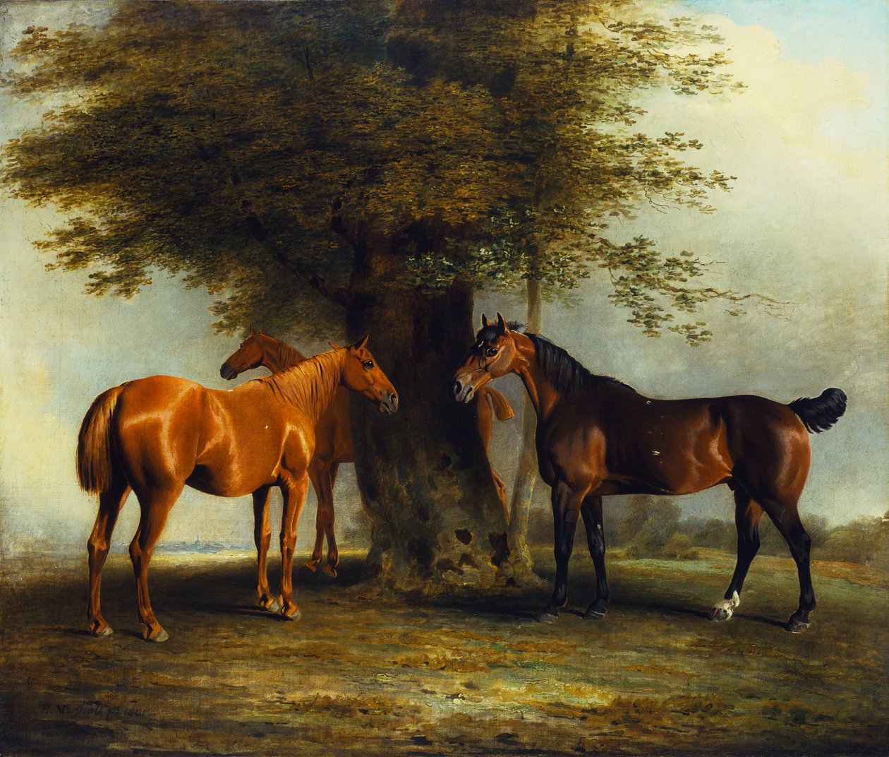 Caçadores na grama, 1801 de Benjamin Marshall