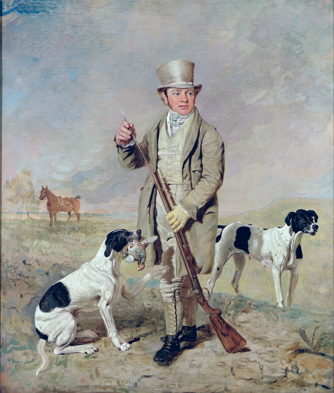 Richard Prince, com Damon, o falecido Coronel Mellish&39;s Pointer (óleo sobre tela) de Benjamin Marshall
