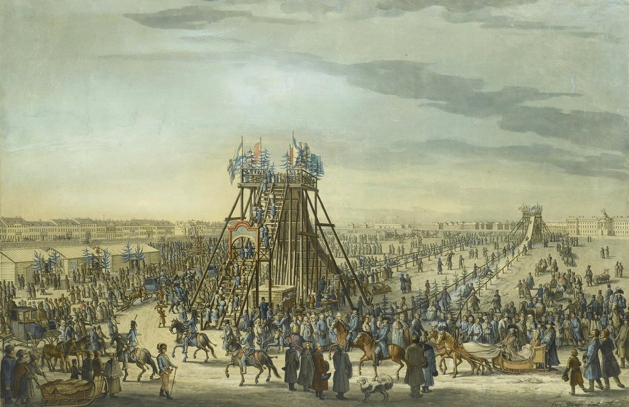 Catarina, a Grande Visitando a Montanha do Gelo em São Petersburgo, 1788 de Benjamin Paterssen