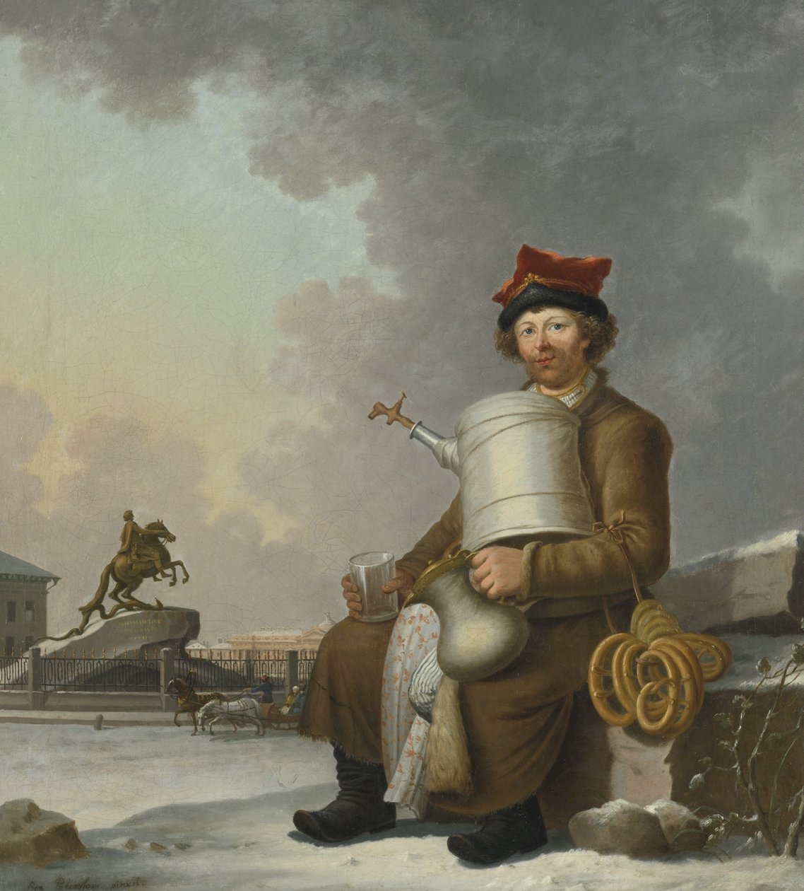 Vendedor Sbiten em São Petersburgo, 1800 de Benjamin Paterssen