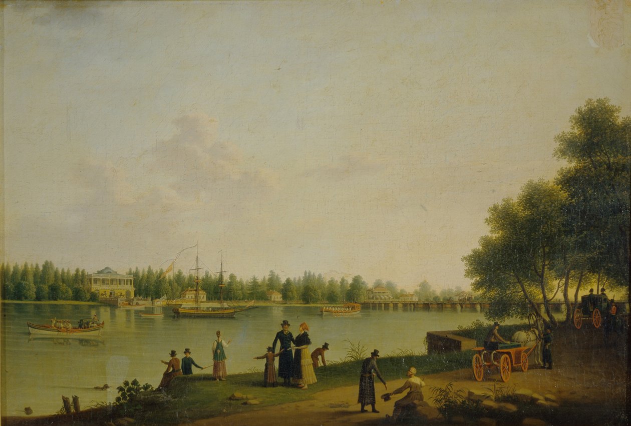 Vista da Dacha do príncipe Stroganov, perto de São Petersburgo, 1804 de Benjamin Paterssen