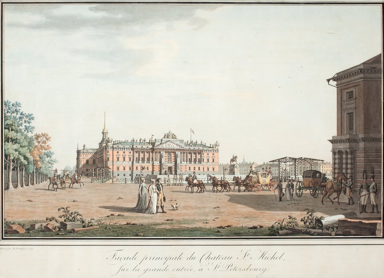 Vista do Palácio de Michael em São Petersburgo, ca 1806 de Benjamin Paterssen