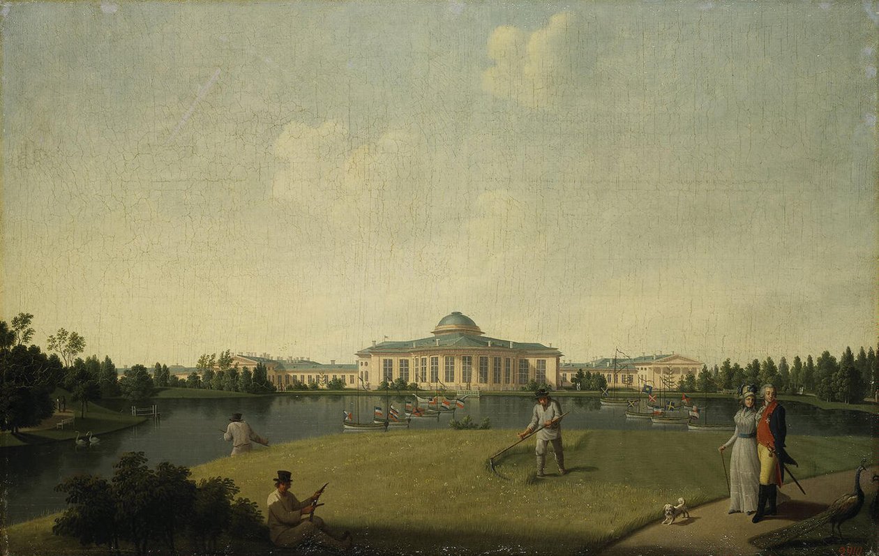 Vista do Palácio Tauride do Jardim, antes de 1797 de Benjamin Paterssen