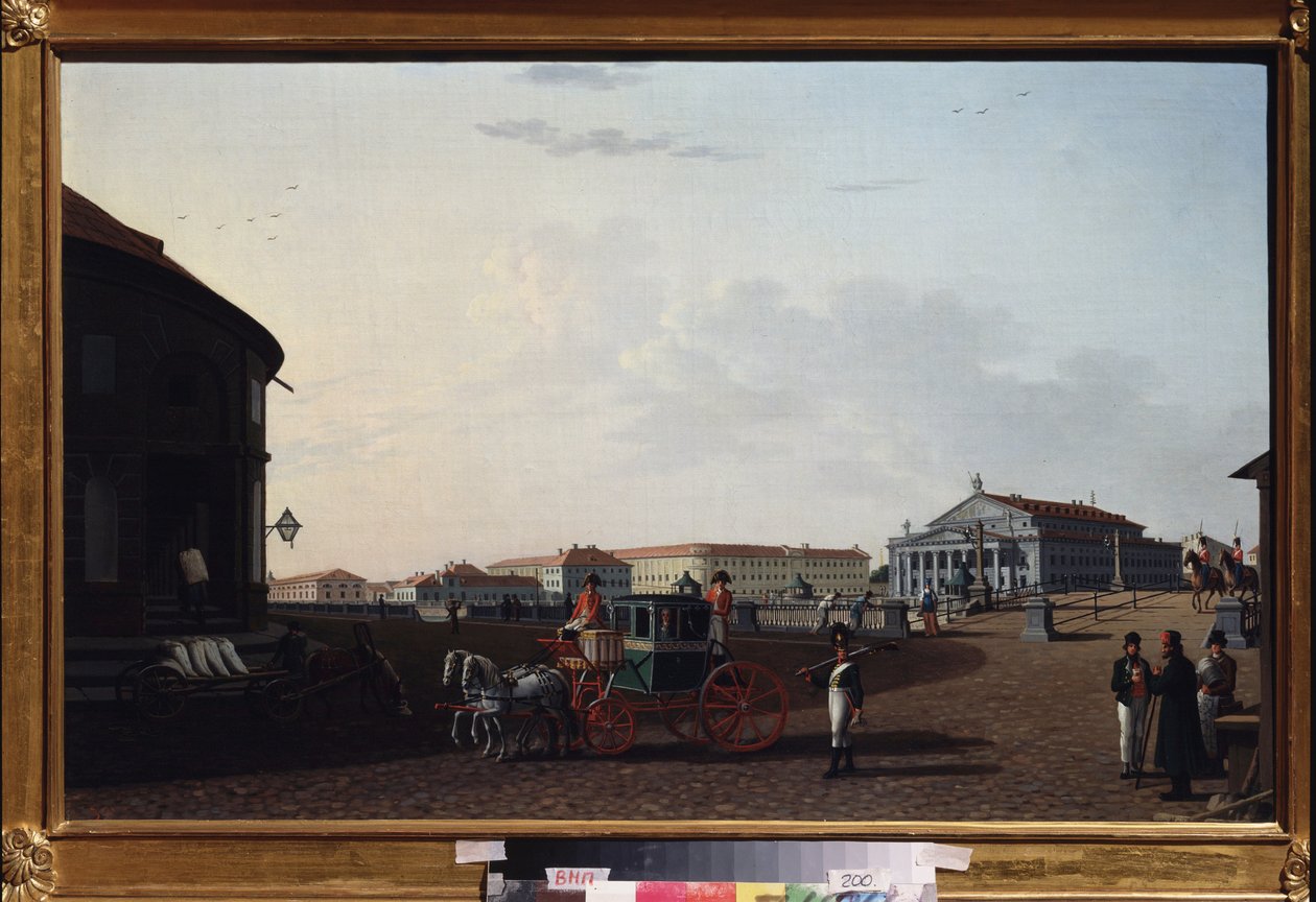 Le teatro imperial Bolchoi Kamenny de Saint Petersbourg. Peinture de Benjamin Paterssen (1748-1815), huile sur toile de Benjamin Patersson