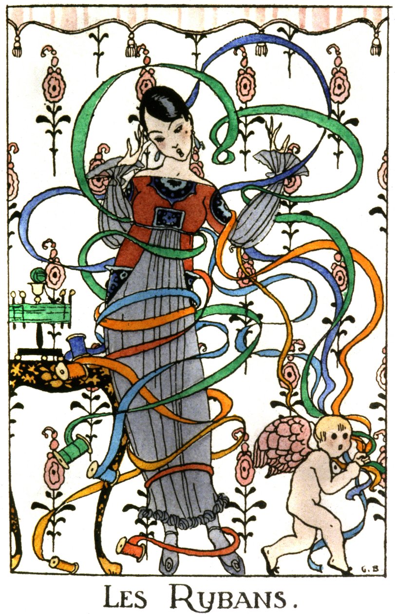 As fitas, vestido em estilo flapper, c.1919 de Benjamin Rabier