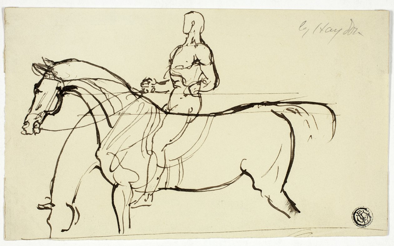 Esboço de cavalo e cavaleiro de Benjamin Robert Haydon
