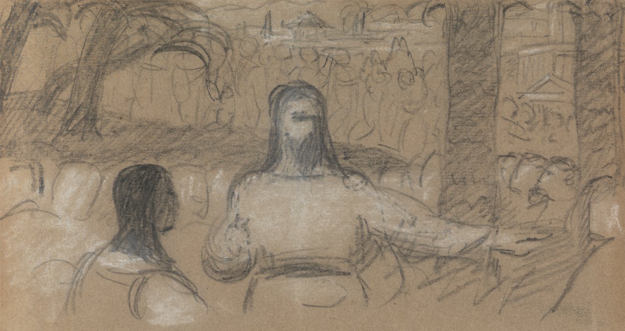 Estudo Para, a Entrada de Cristo em Jerusalém de Benjamin Robert Haydon