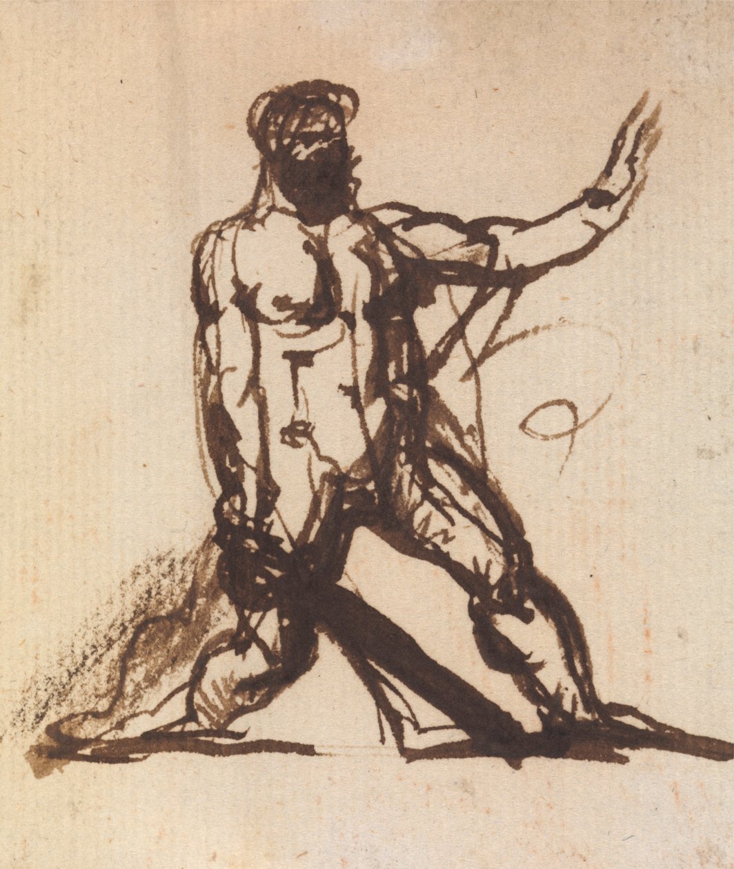 Estudo de um Macho Nu de Benjamin Robert Haydon