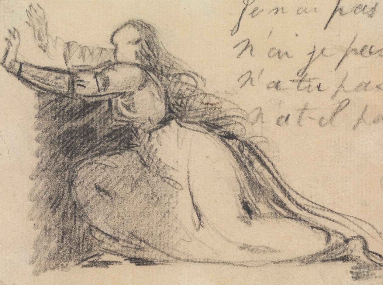 Estudo de uma Mulher a Enganar os Seus Joelhos de Benjamin Robert Haydon