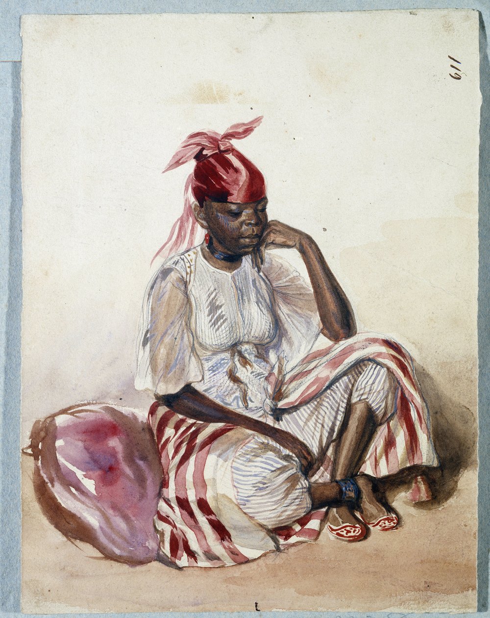 Negresse en figurino (aquarela) de Benjamin Roubaud