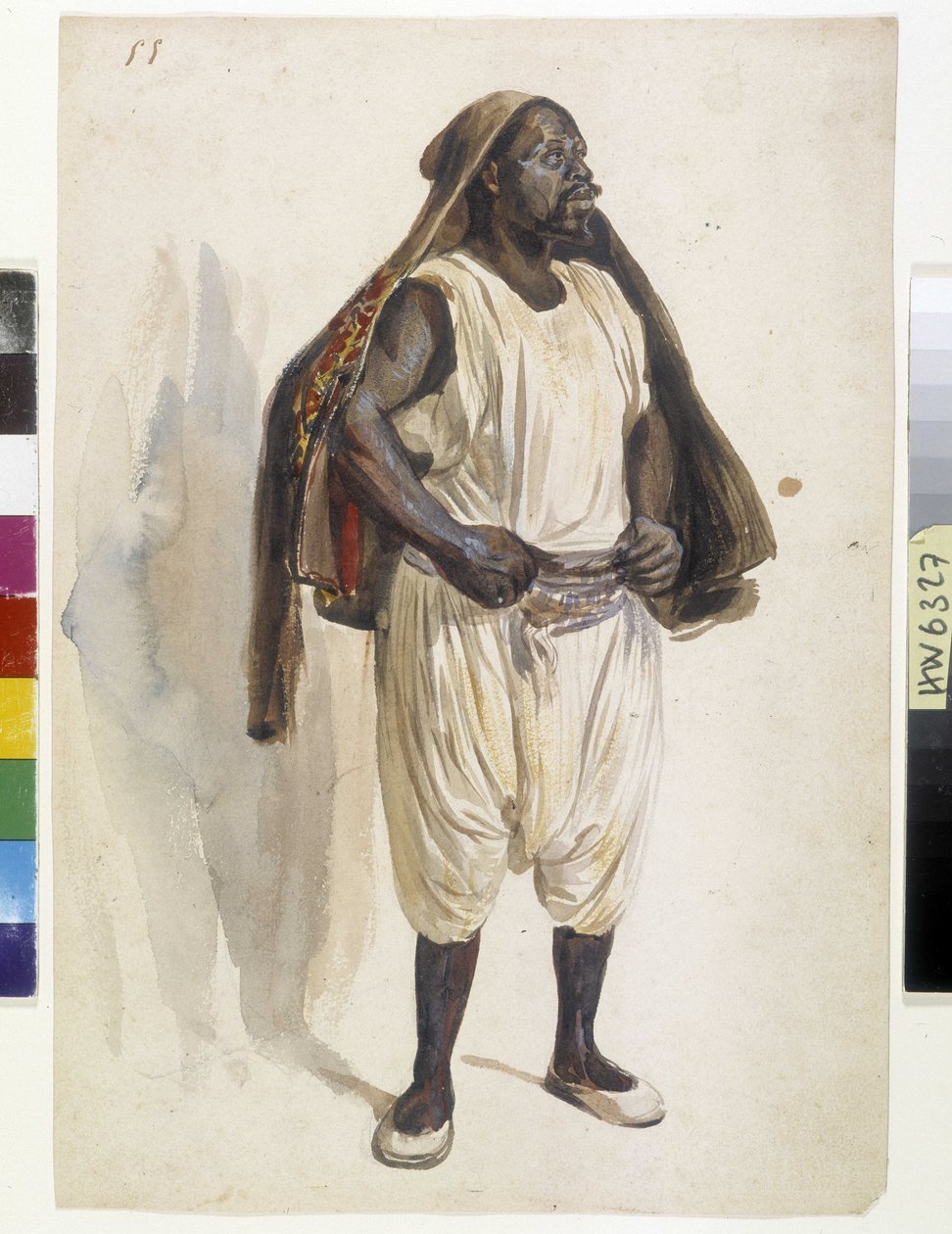 Orientalistas: representação de um Biskry, porteiro em Argel (ilustração) de Benjamin Roubaud